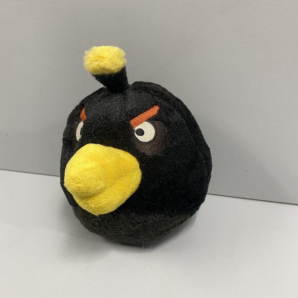 Commonwealth 2010 Angry Birds Black Bomb Bird 8" Plush NO Sound FREE Ship - Picture 3 of 8
